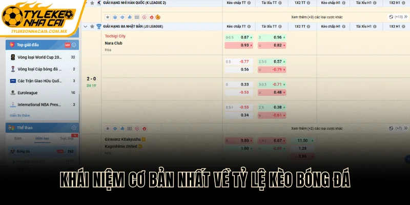 Khái niệm cơ bản nhất về tỷ lệ kèo bóng đá